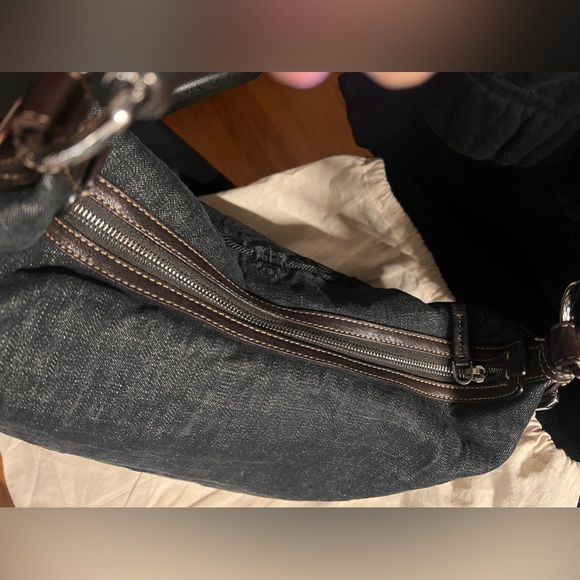 PRADA Black Denim Shoulder Bag - Picture 4 of 6